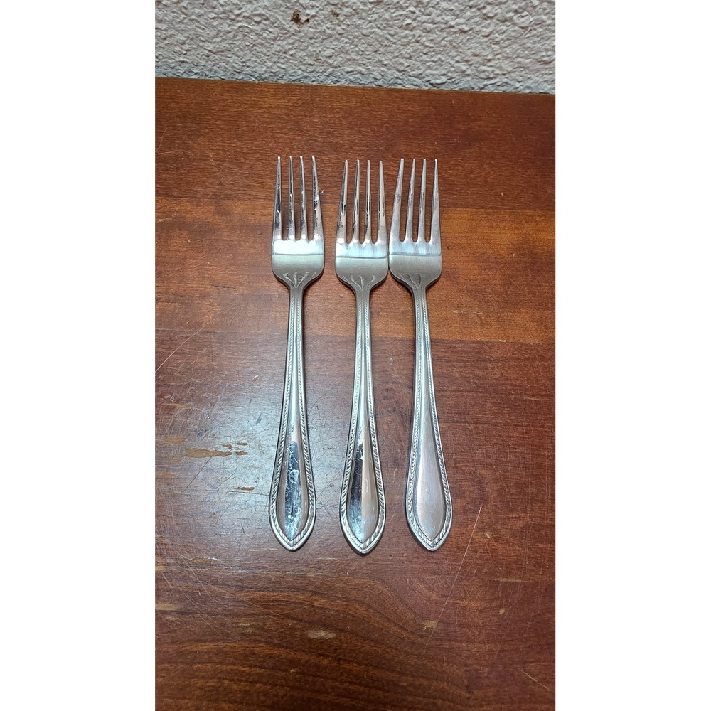 Reed & Barton Country French Dinner Forks 18/10 Stainless Steel Silver Set of 3
